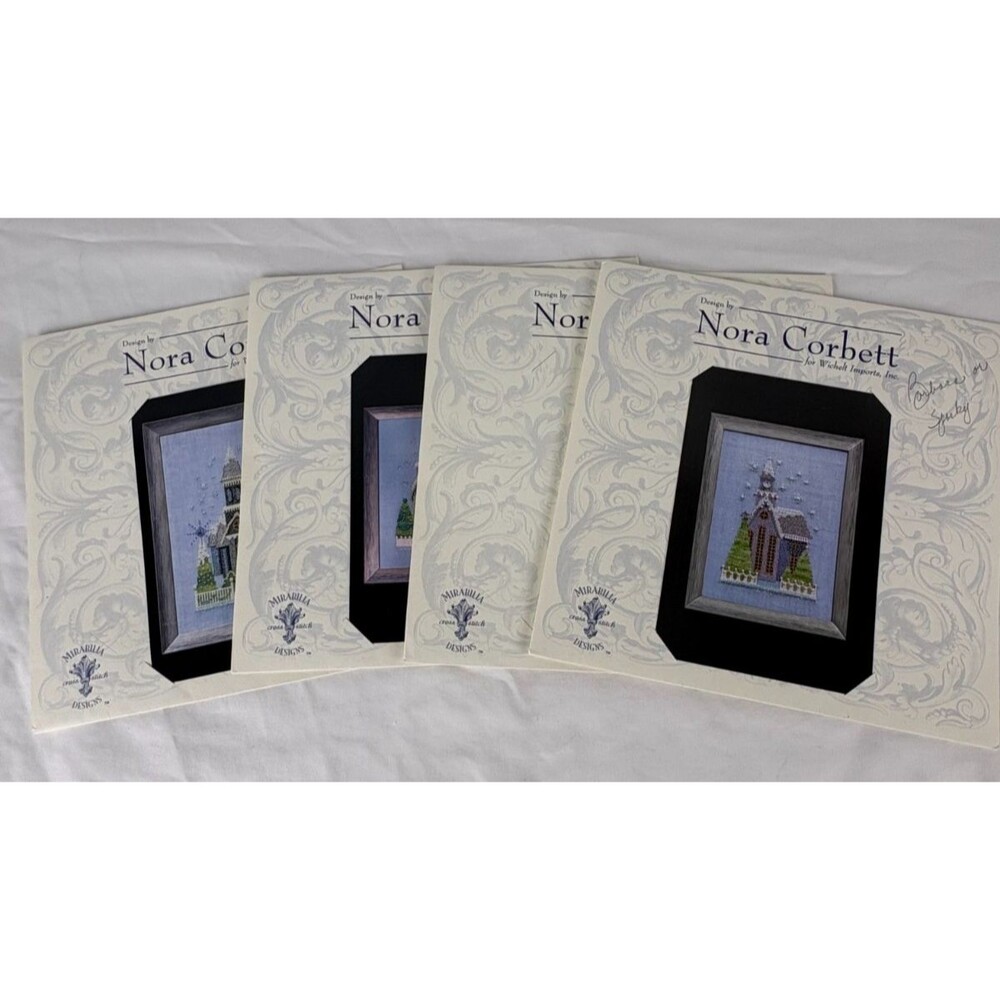 Nora Corbett Snow Globe Village Cross Stitch Patterns NC158-161 Lot of 4